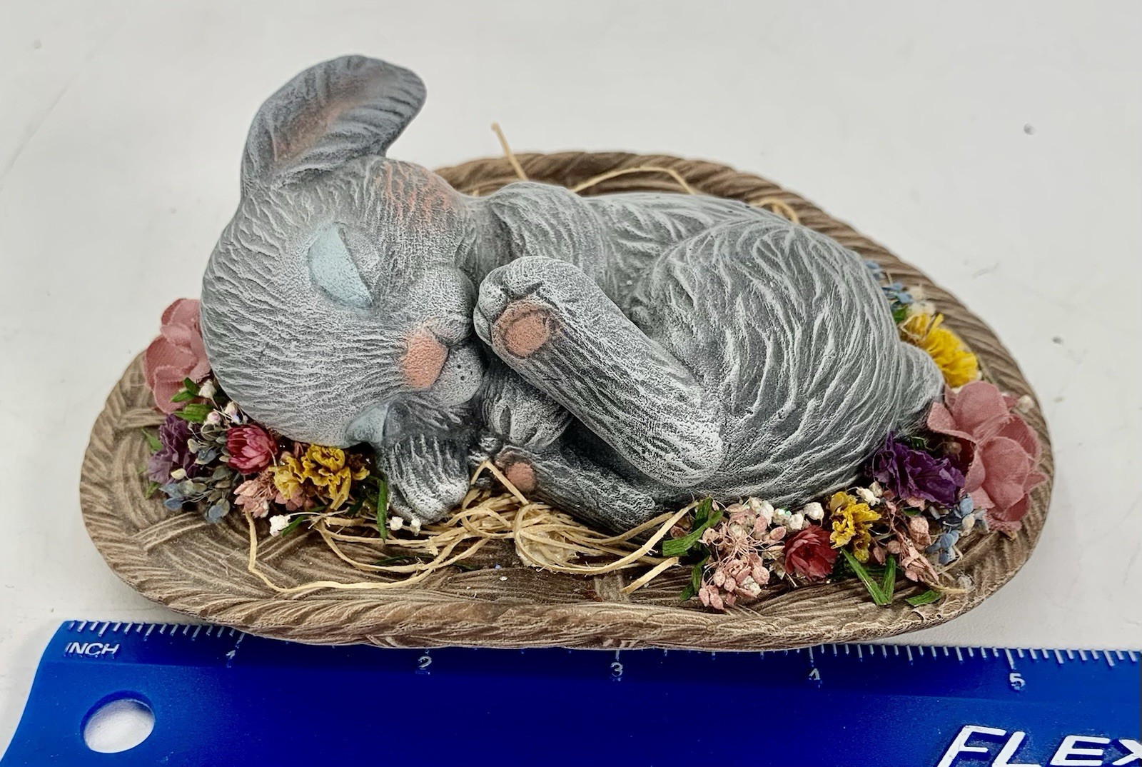 VINTAGE SCIOTO SLEEPING BUNNY Hand Painted
