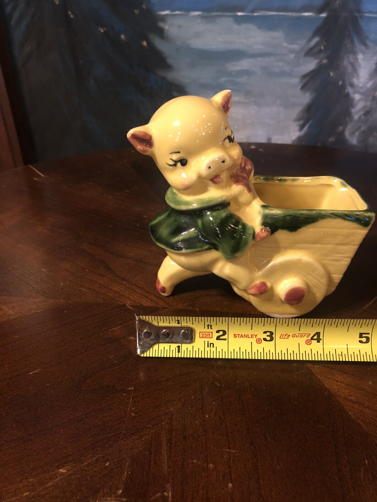 Vintage 1950’s Pig Pushing Flower Cart