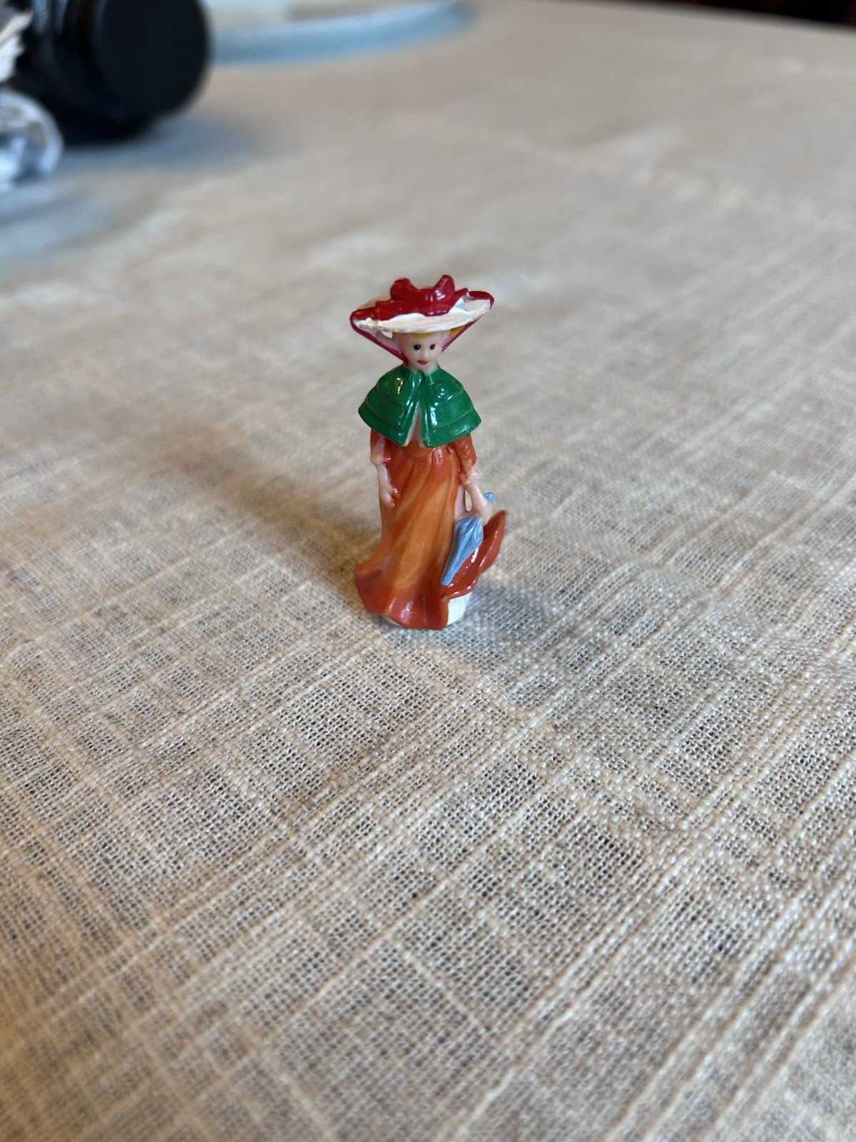 Miniature Victorian Lady Figurine Plastic -1.5in