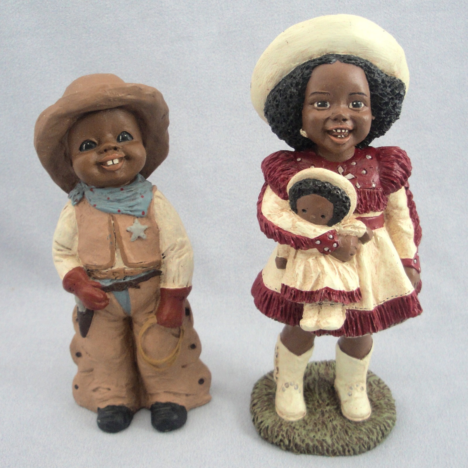 All God’s Children Figurines 2pc Eli #41 Krishna Edition #11 Cowboy Cowgirl Kids