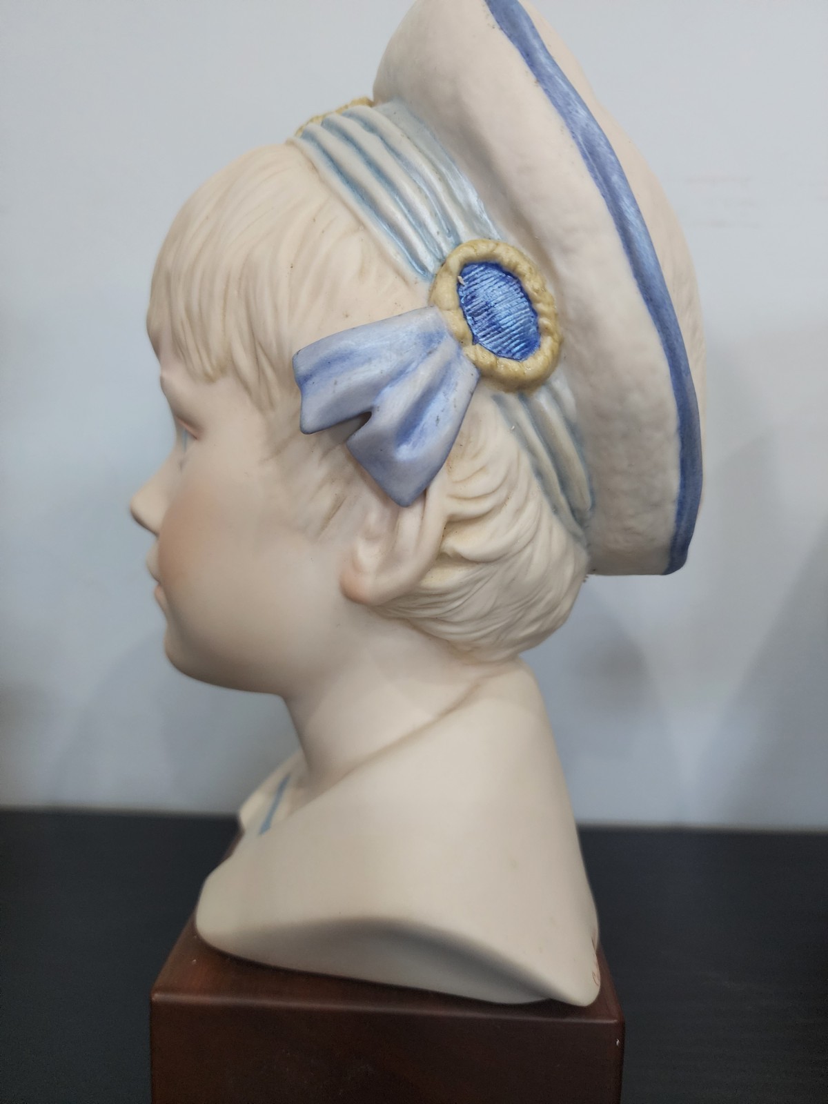 Cybris Porcelain Figurine Collectibles Head Bust – Boy With Sailor Cap 10 In+