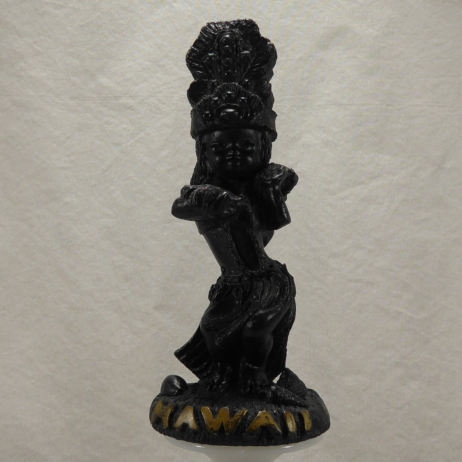VTG Hawaiian Souvenir 6.5″ Lava Figurine Hula Dancer Dancing Girl Maiden Hawaii