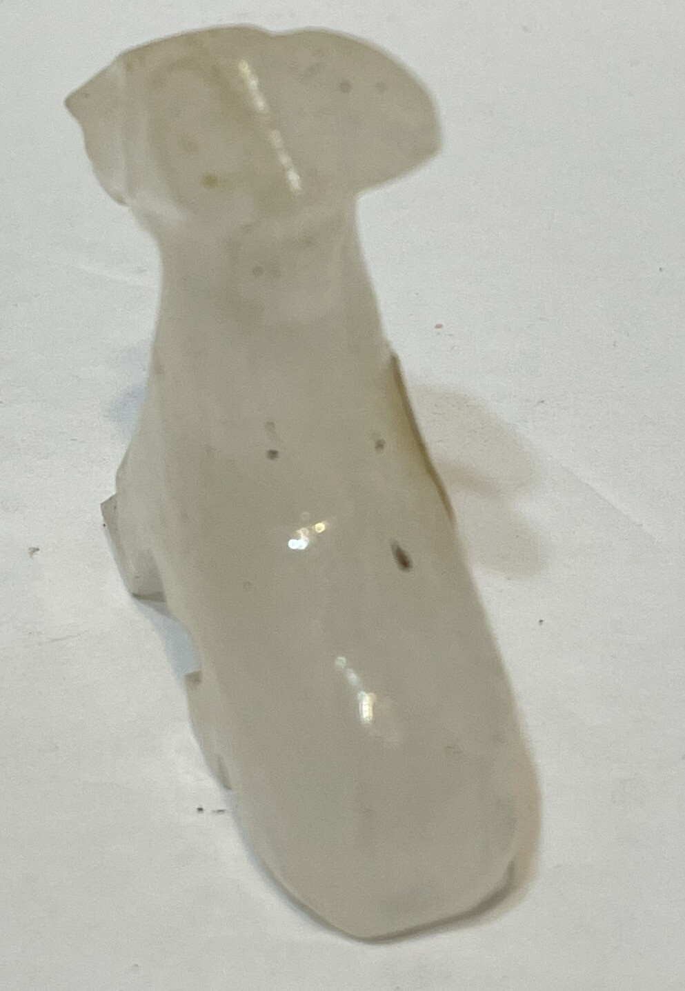 Vintage Hand Carved White Quartz Stone Miniature Donkey Burro Figurine 1.75 in