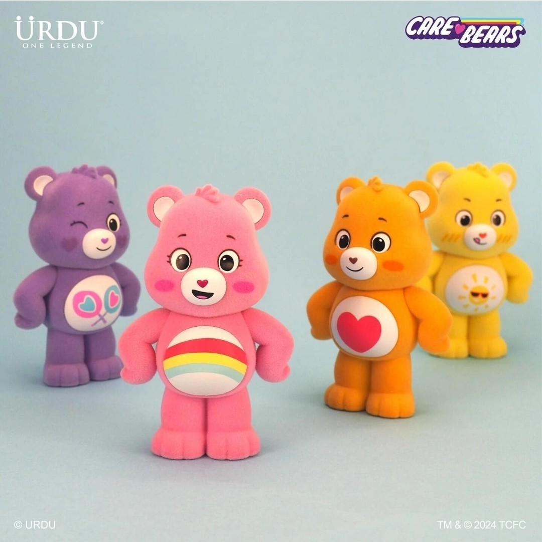 🐻 URDU Care Bears Standing Figure Blind box Series 1 Set of 7 RARE Flocked NICE