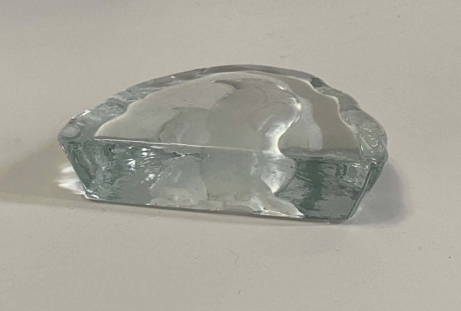 Lead Crystal Penguin Paperweight Family Sculpture Engraved Etched Relief Frosted