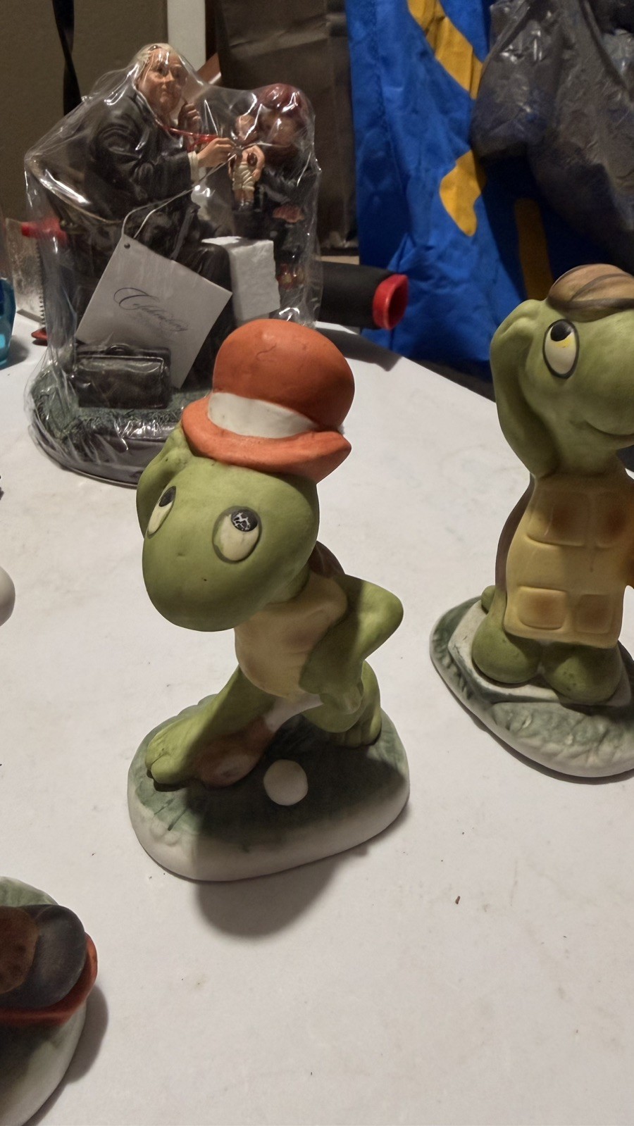 Ceramic Anthropomorphic Turtles Skiing Lot of 3
