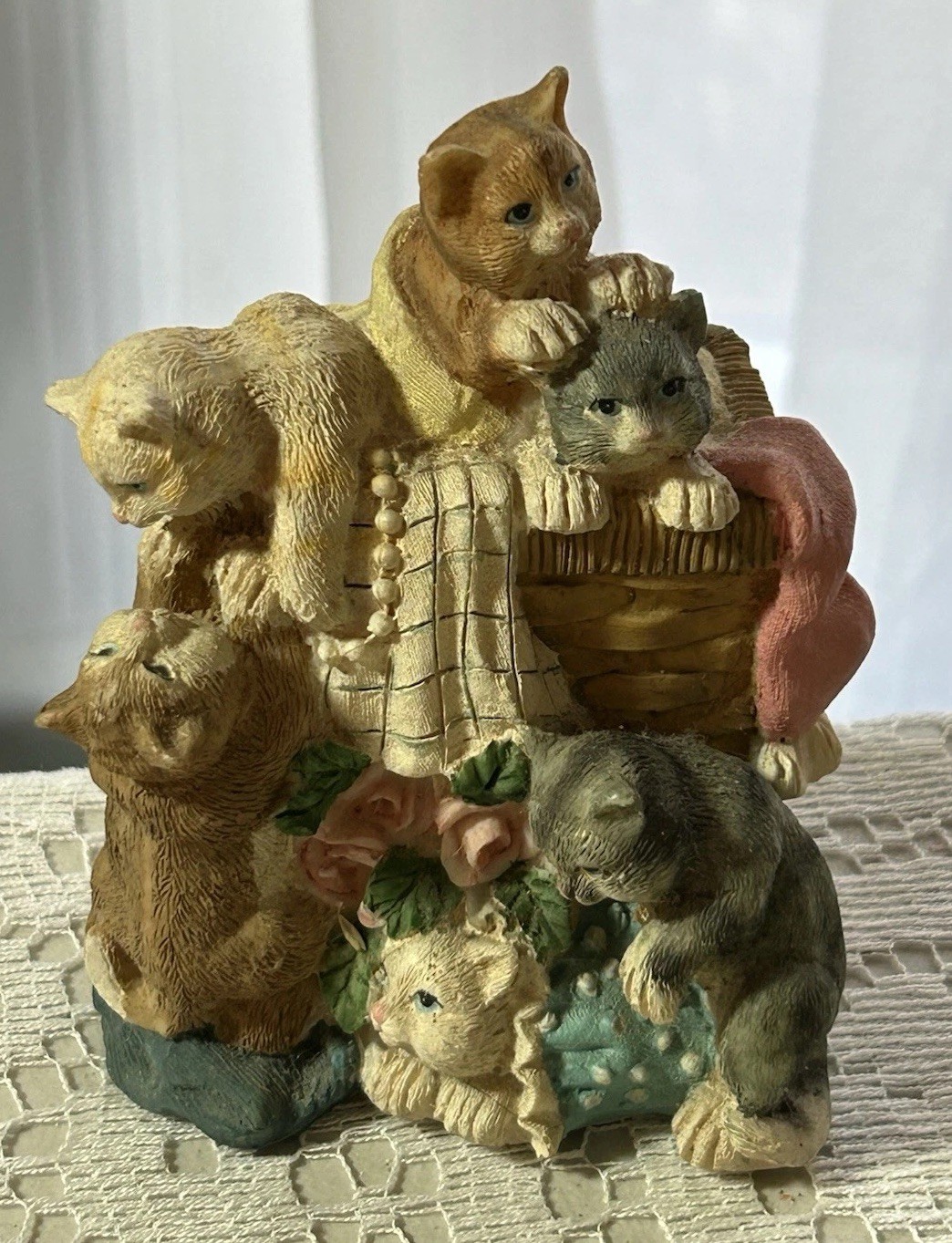Cat Kittens “MY FAVORITE THINGS” Knick Knack By San Francisco Music Box Co