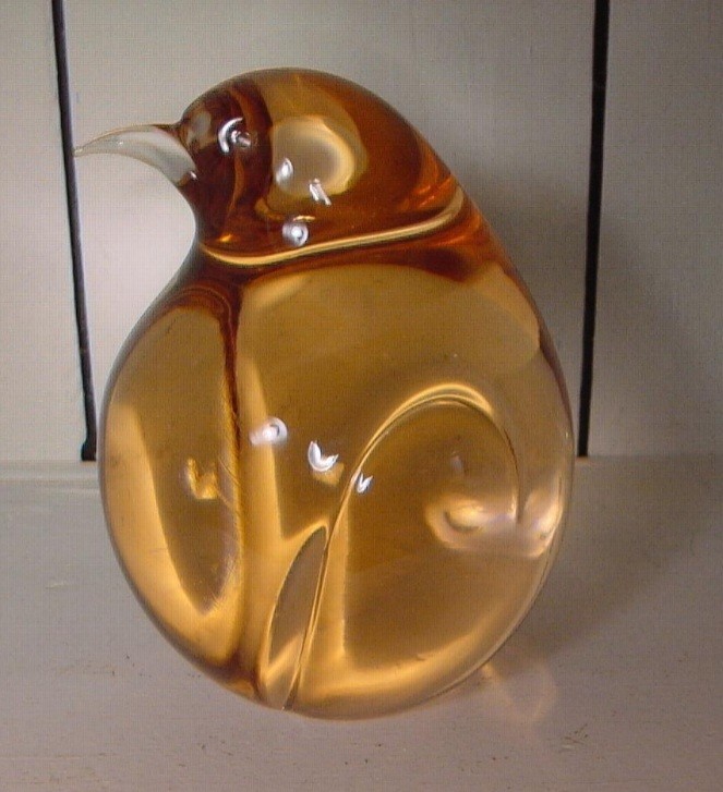 Vintage MCM Seguso Murano Pink Glass Penguin 55 ITALY Signed G2U