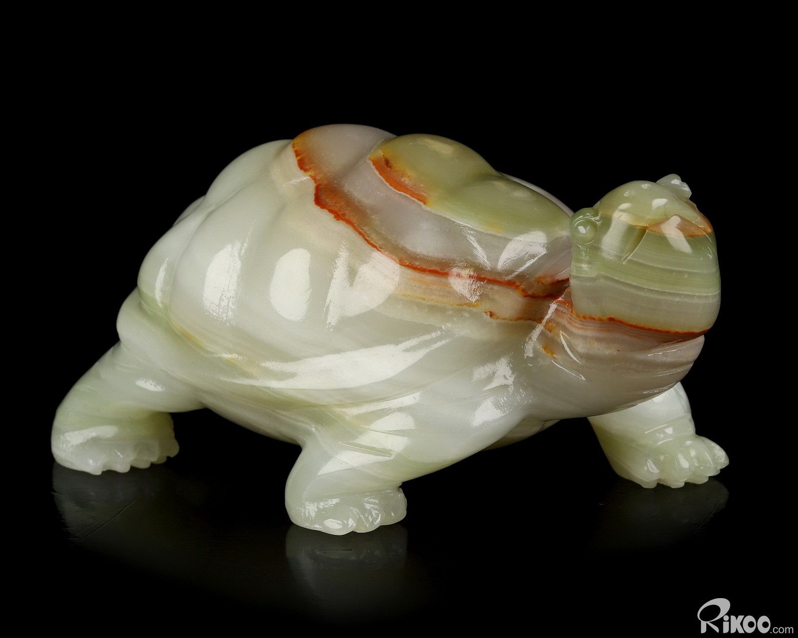 6.3″ Afghanistan Jade Hand Carved Crystal Turtle Sculpture, Crystal Healing