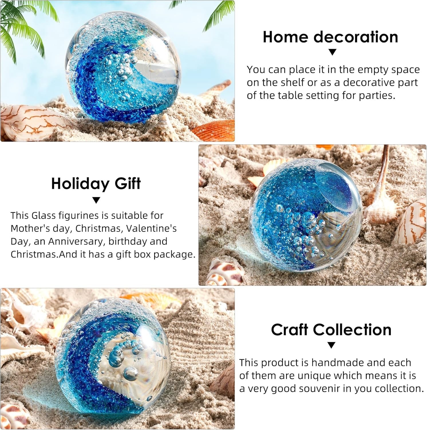 Elegant Ocean Waves Figurine – Home & Office Decor