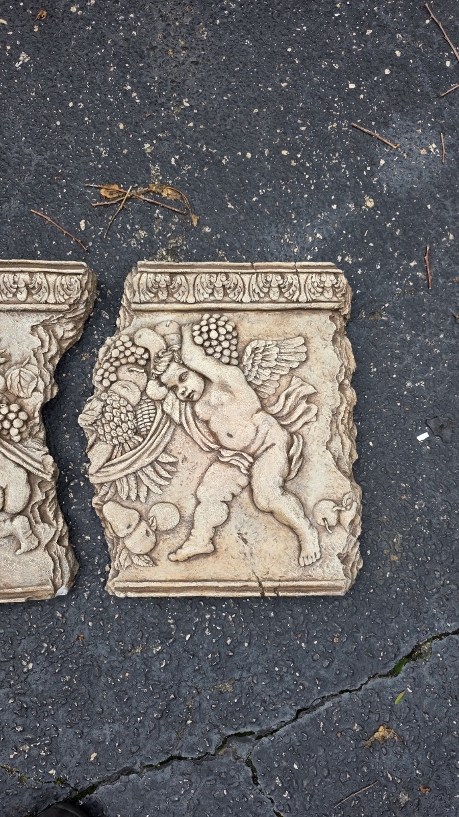 3D Cherub Angels Plaster Cast Stone Wall Plaque All 3 Included