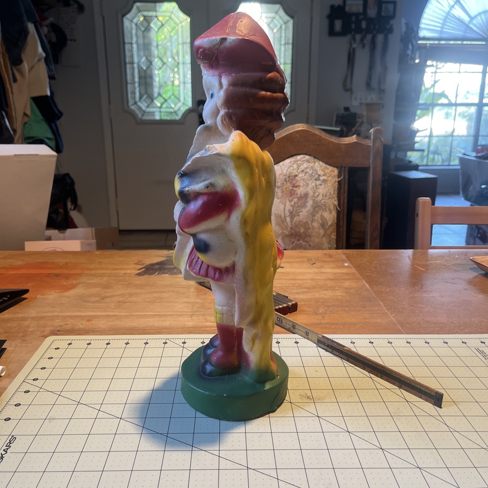 1940s Carnival Chalkware Figurine Scottish Bagpipe Girl Circus Prize Vintage