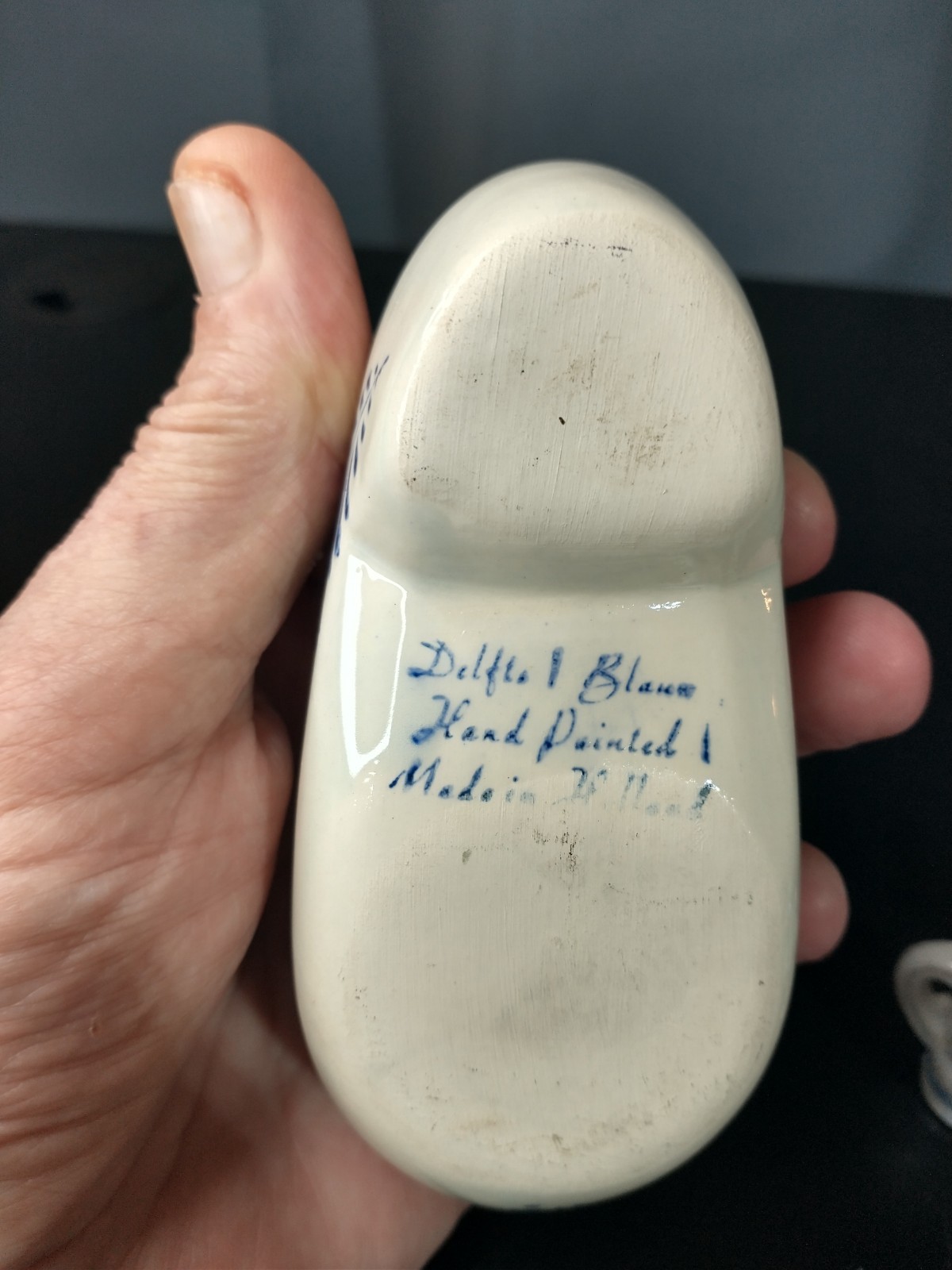 collection of Delft Blue and white ceramic collectibles from Holland
