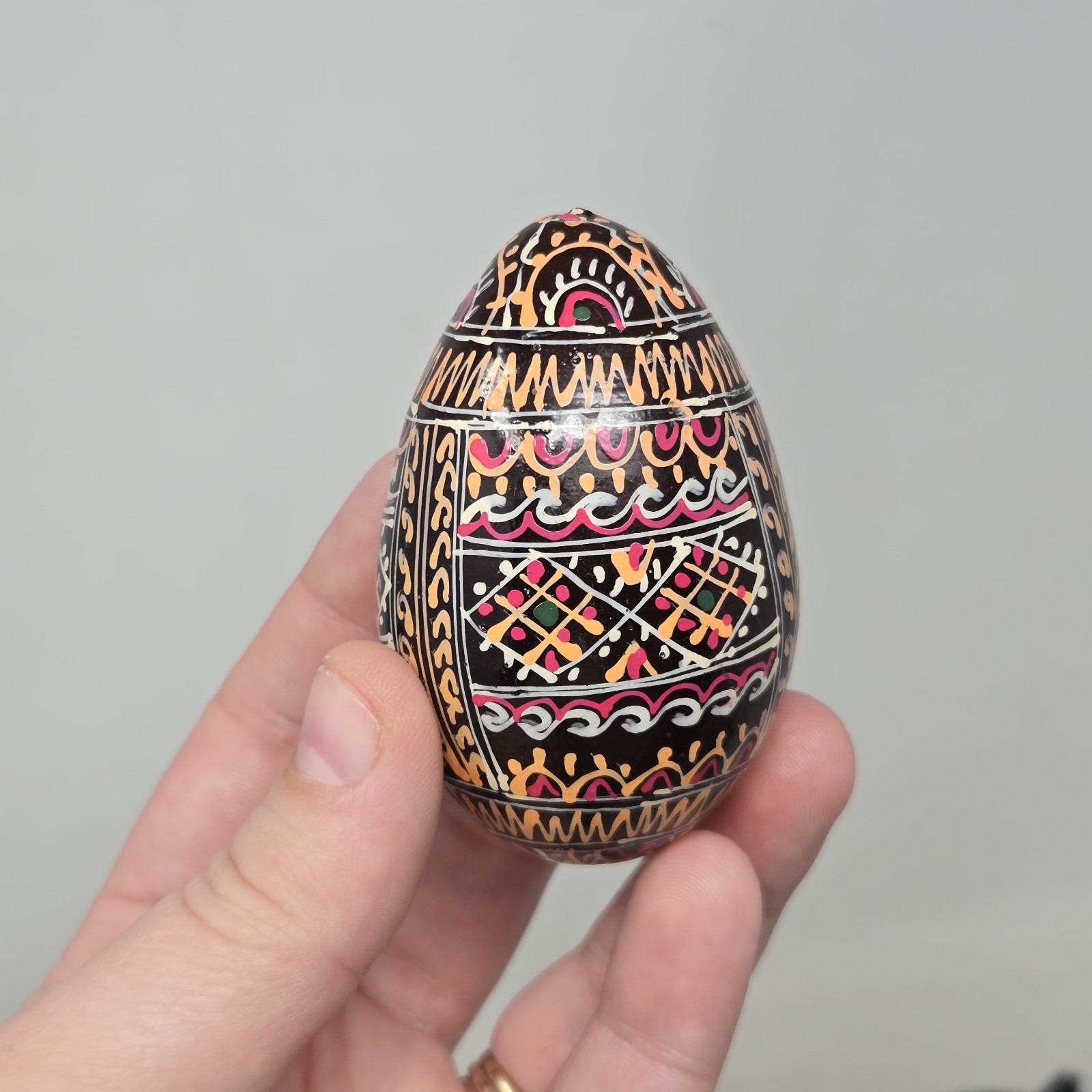 Wooden Easter Egg Ukrainian Pysanky Pysanka Hand Painted Decoration