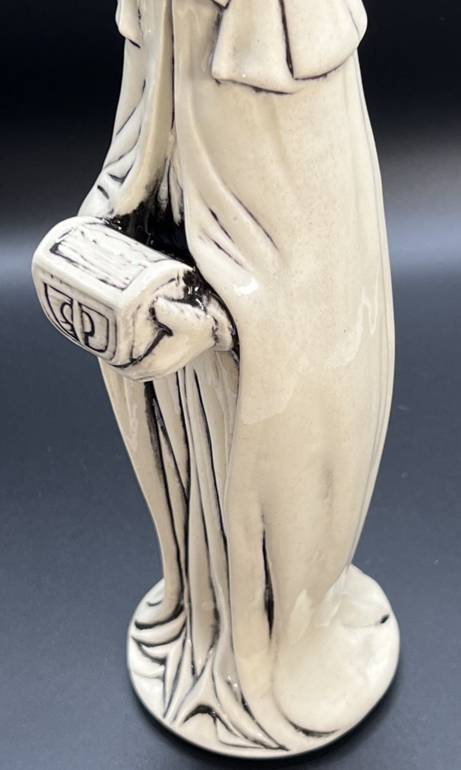 Vintage Handcrafted MCM Wise Man Ceramic Porcelain Creamy White & Black Nativity