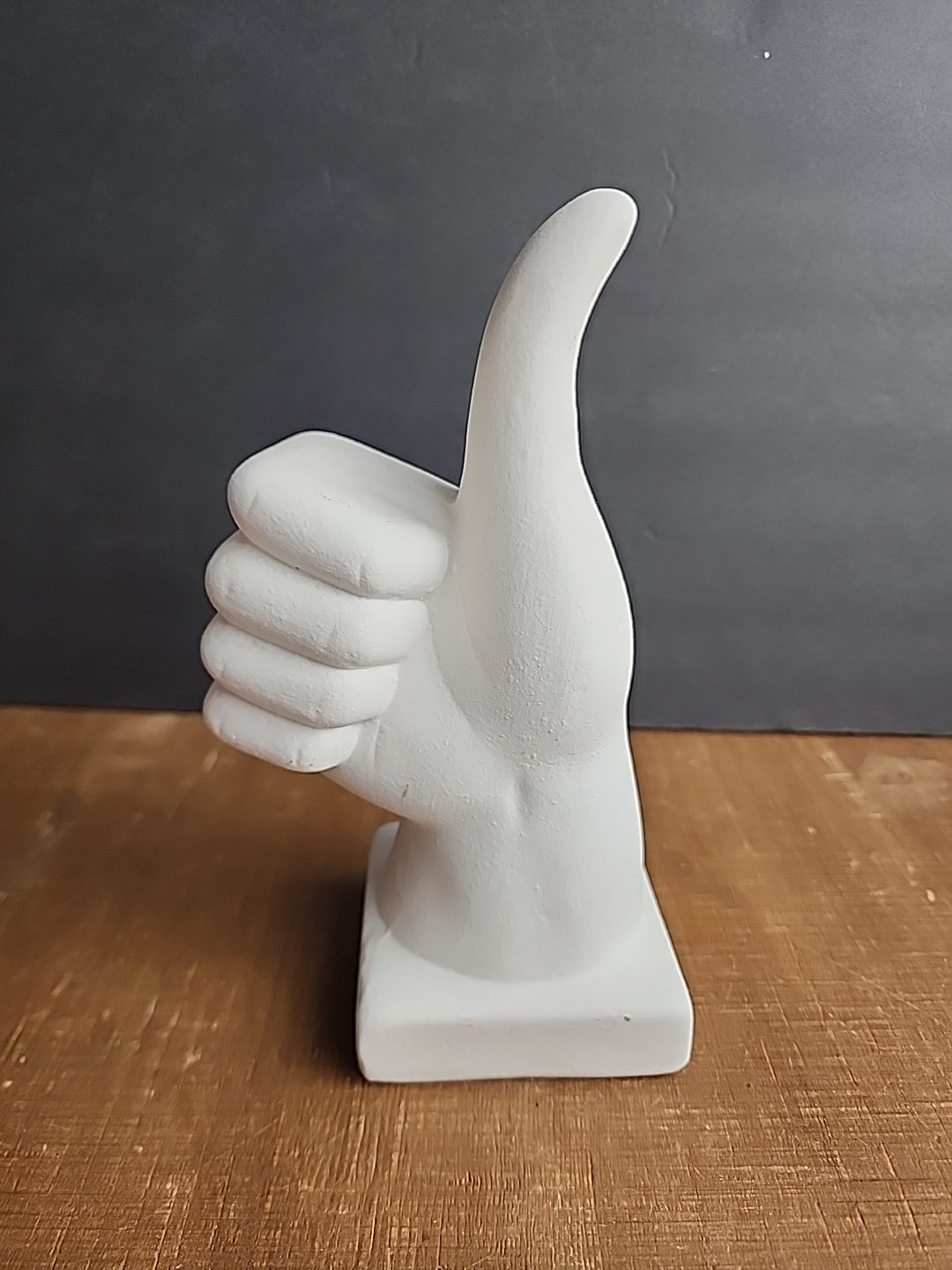 White Thumb’s Up “Like” Ceramic Sculpture Modern 7 inches White