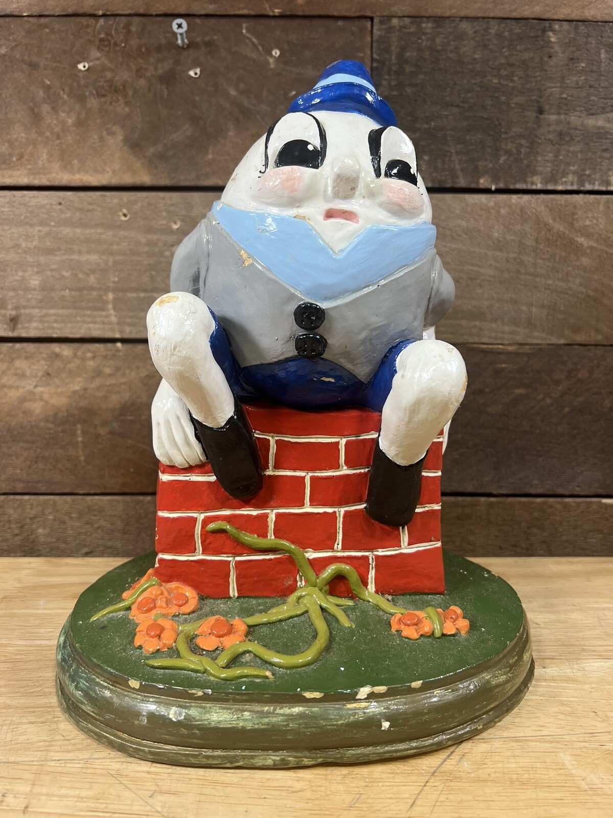 Vintage Large Hand Painted Ceramic Humpty Dumpty Figurine