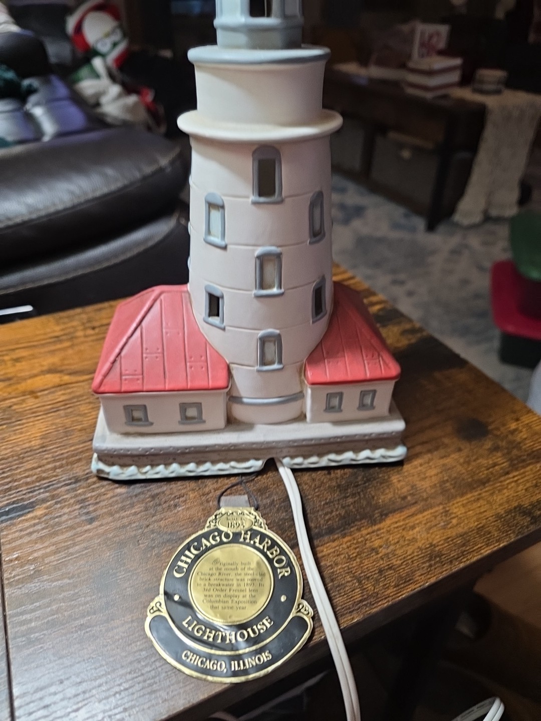 Geo Z. Lefton Lighthouse 01010 Chicago Harbor Light 1893 1994 Edition Works !