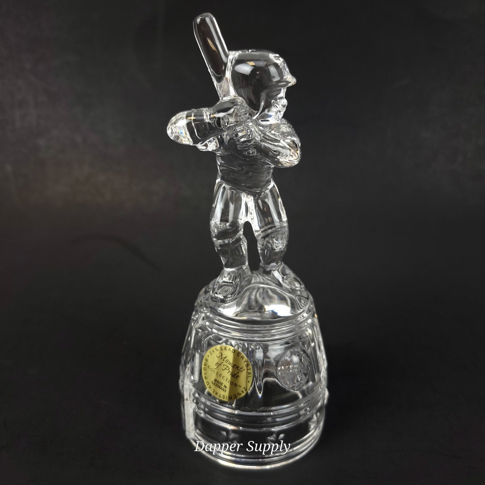 Moments Of Pride 24% Lead Crystal Baseball Figurine 6.5″ Tall Germany With Box