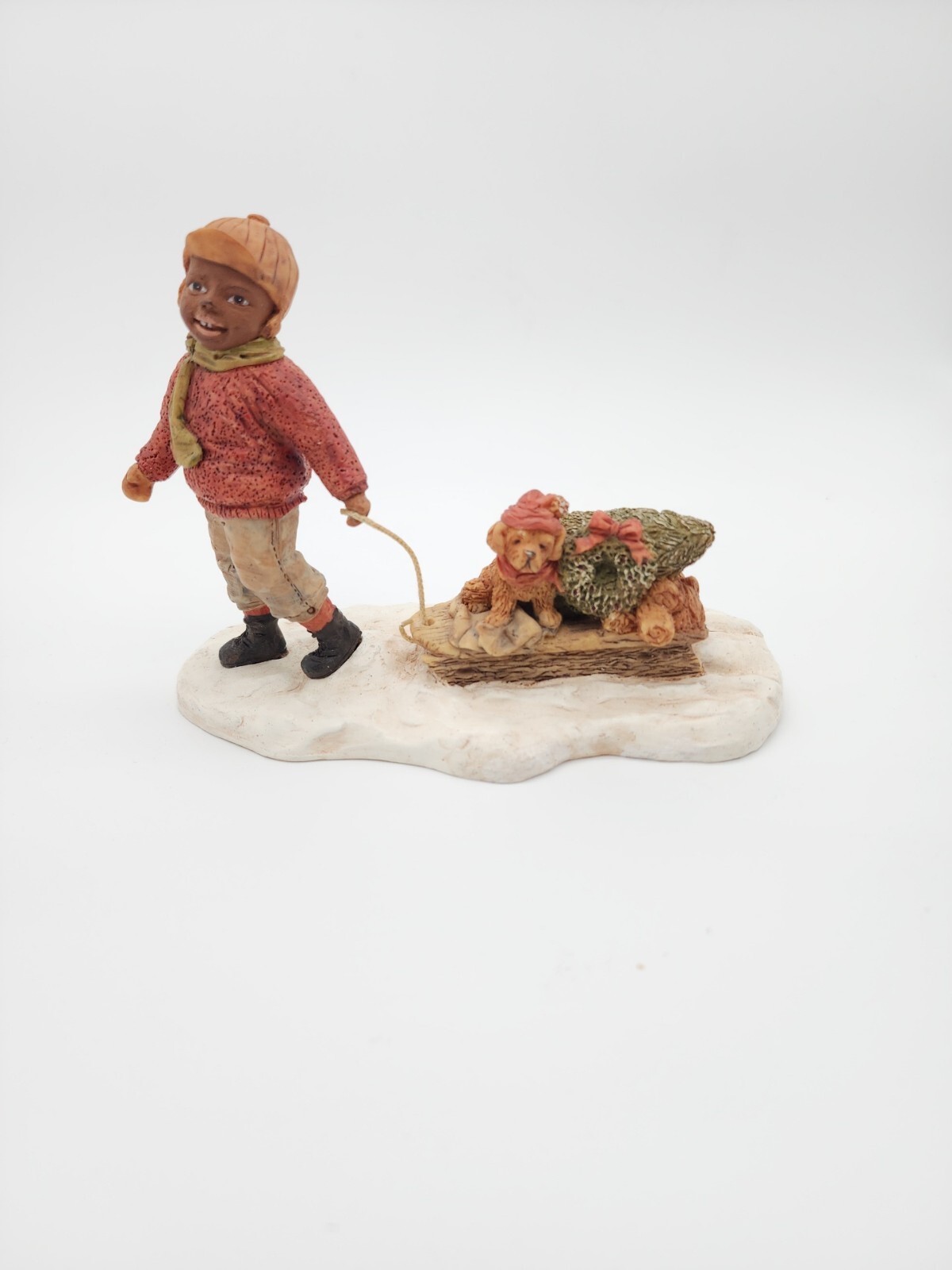 Miss Marthas Coll Eddie Sledding Dog Figurine What a Nice Surprise 1992 Enesco