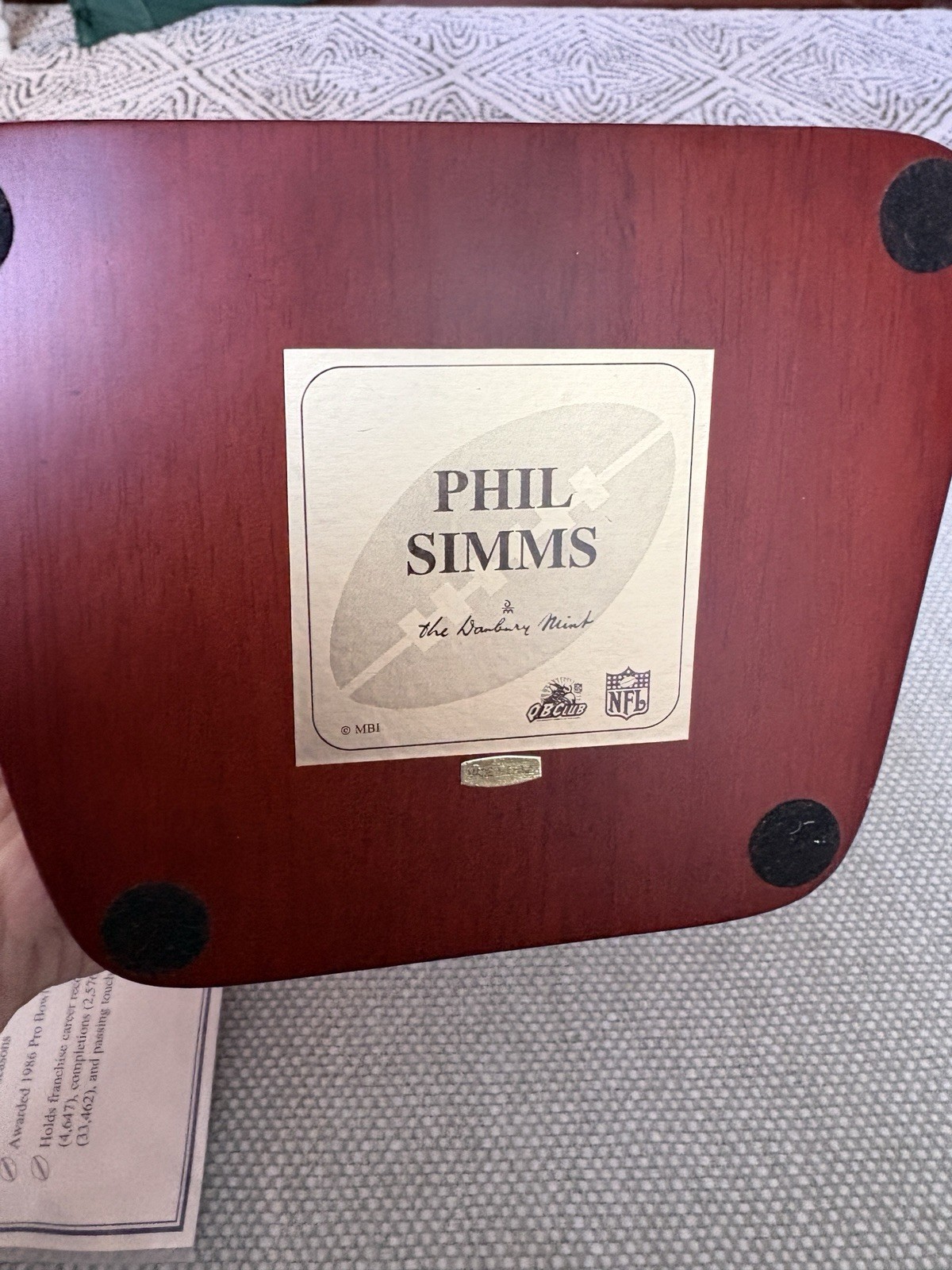 Phil Simms Danbury Mint New York Giants Statue Figure COA NFL Football All Star