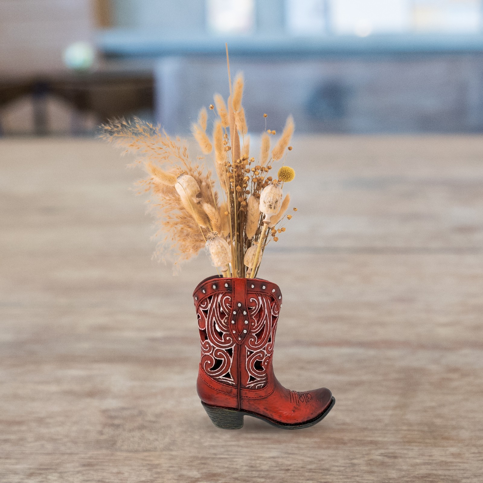Boot Vase Set of 3 – Assorted Resin Cowboy Boot Vases, Rustic Western Décor