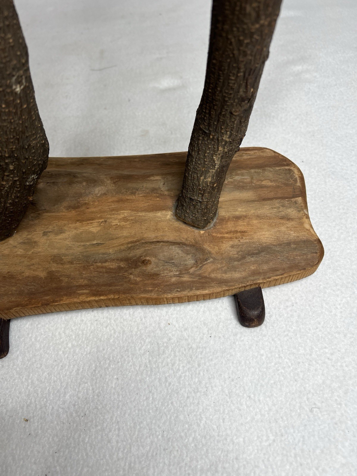 Vintage Unique Folk Art Wood Carving Of Giraffe Made From a Single Twisted Limb