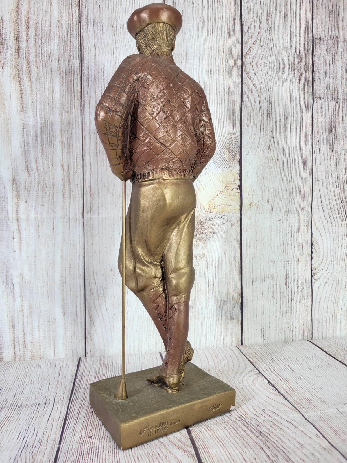 Vtg 1989 Resin / Bronze Austin Golfer Sculpture 2001 French-American Open Trophy