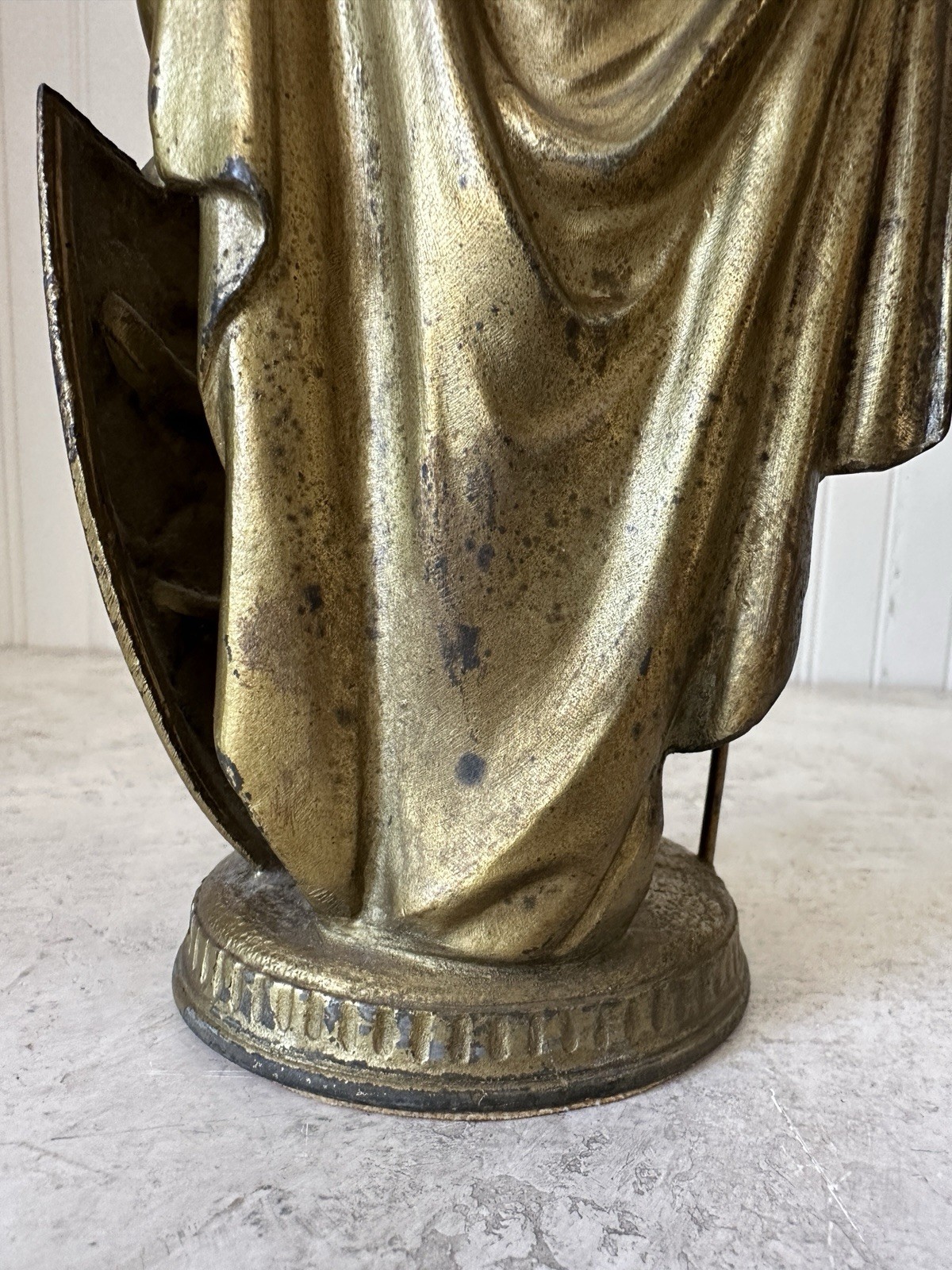 Antique Medieval Warrior Statues Set 9.5” Bronzed Spelter Knights Medusa Shield