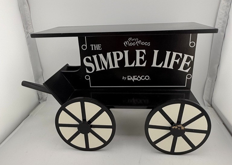 Mary’s Moo Moos The Simple Life Wooden Display Cart Enesco Store Prop RARE