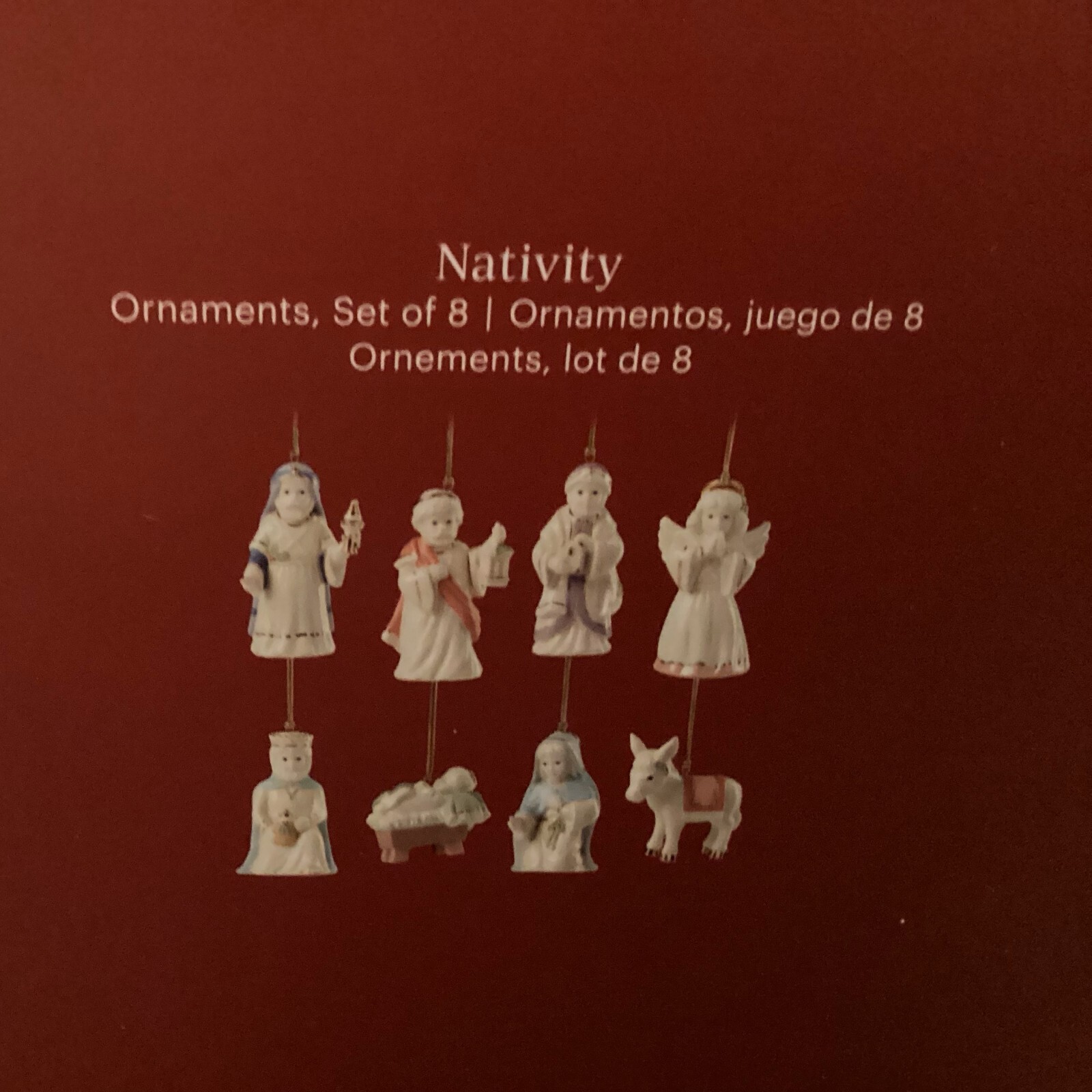 Lenox First Blessing Nativity Ornament Set of 8 Pieces New in Box
