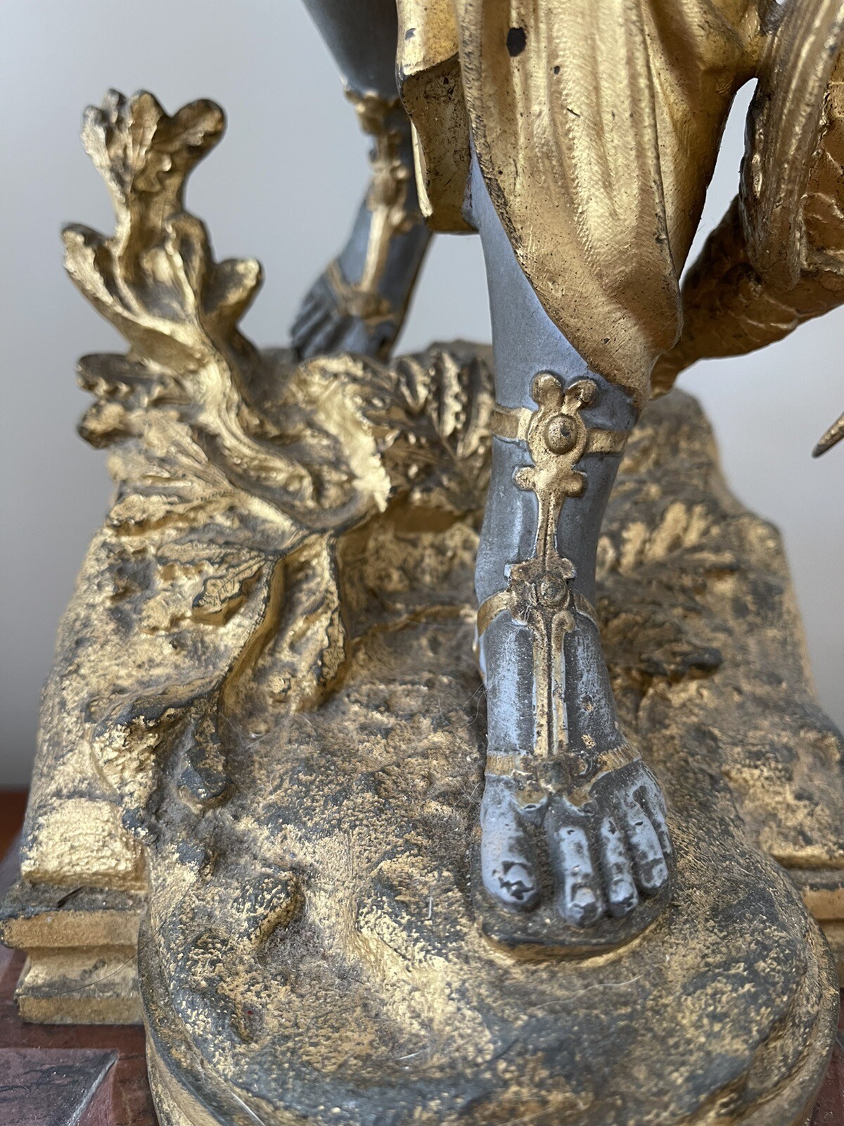 Rare Pair Antique Goddess Aphrodite Diana The Huntress Spelter Statue Lamp