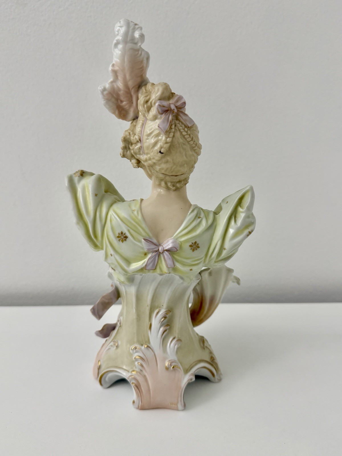 E & A Muller Antique Porcelain Art Nouveau Lady Bust 10″ Woman Figurine
