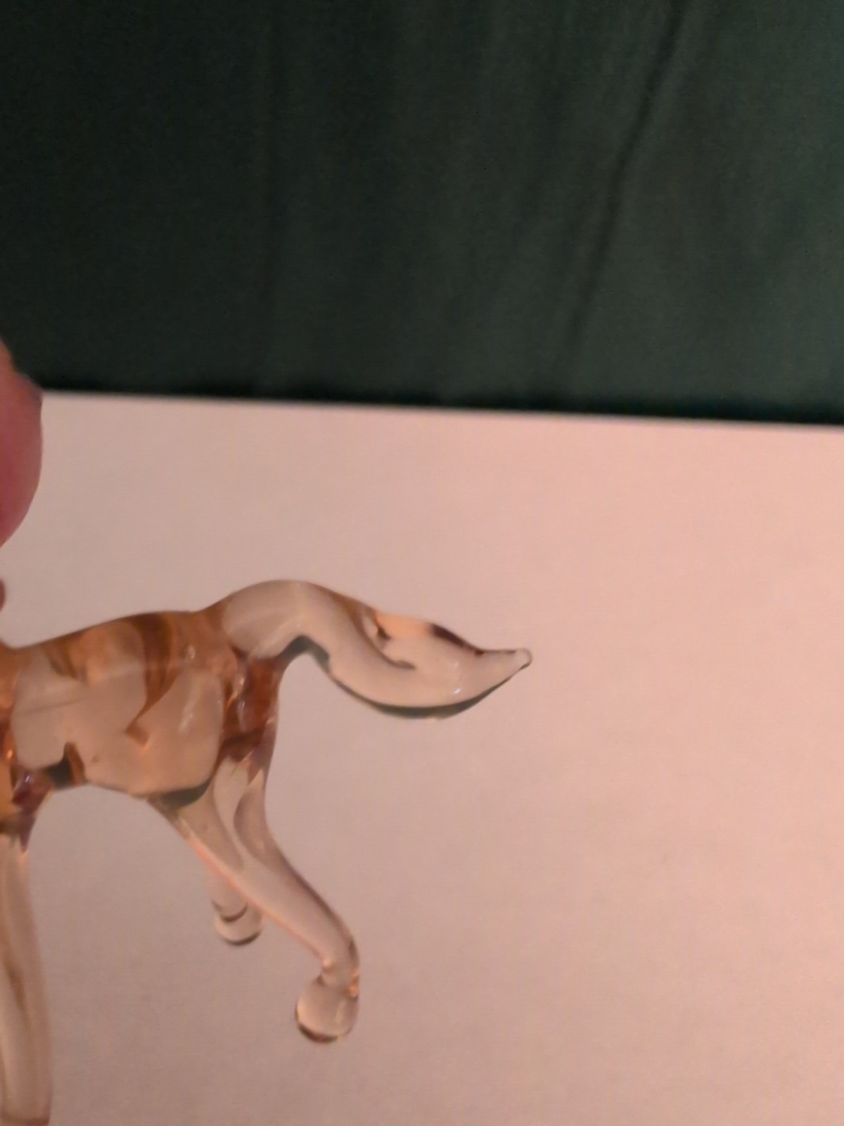 Vintage Miniature Horse Glass Figurine Gold Tones Art Glass Farm Decor Ponies