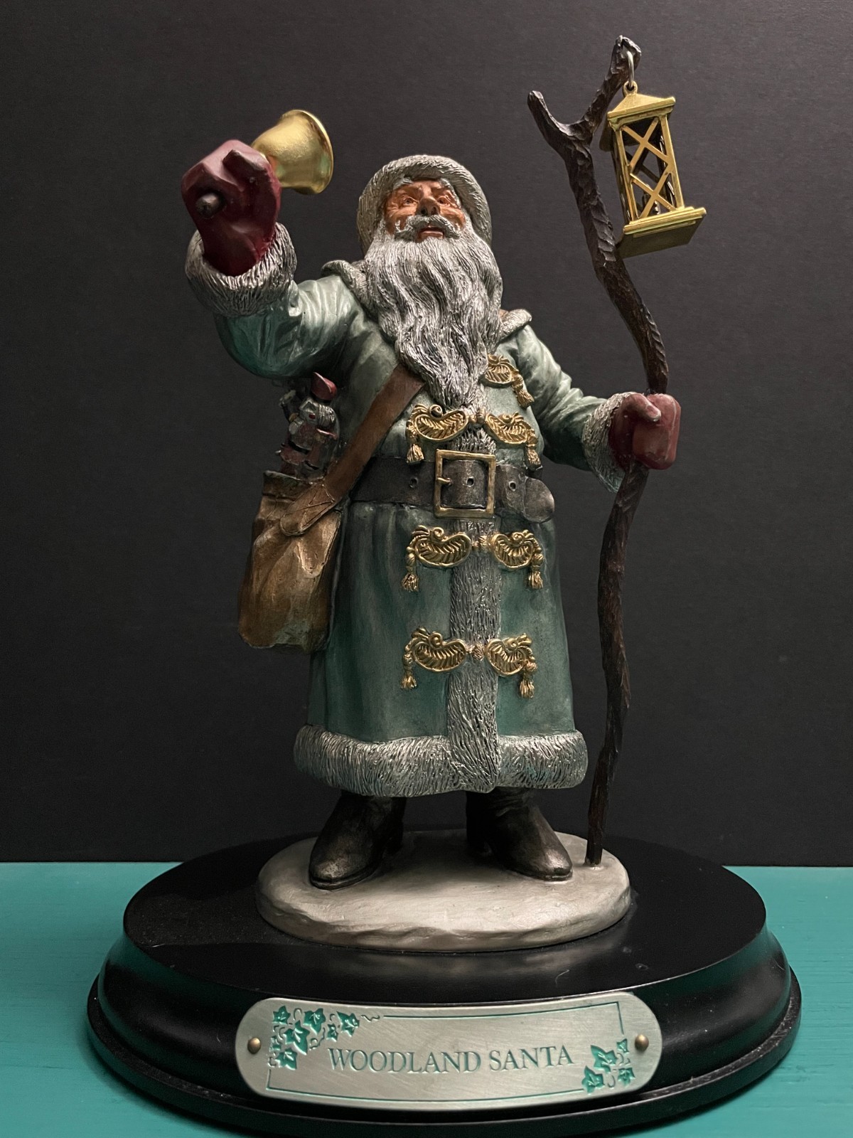 RARE Chilmark Pewter Liberty Christmas Bell Lantern Woodland Santa Claus Statue