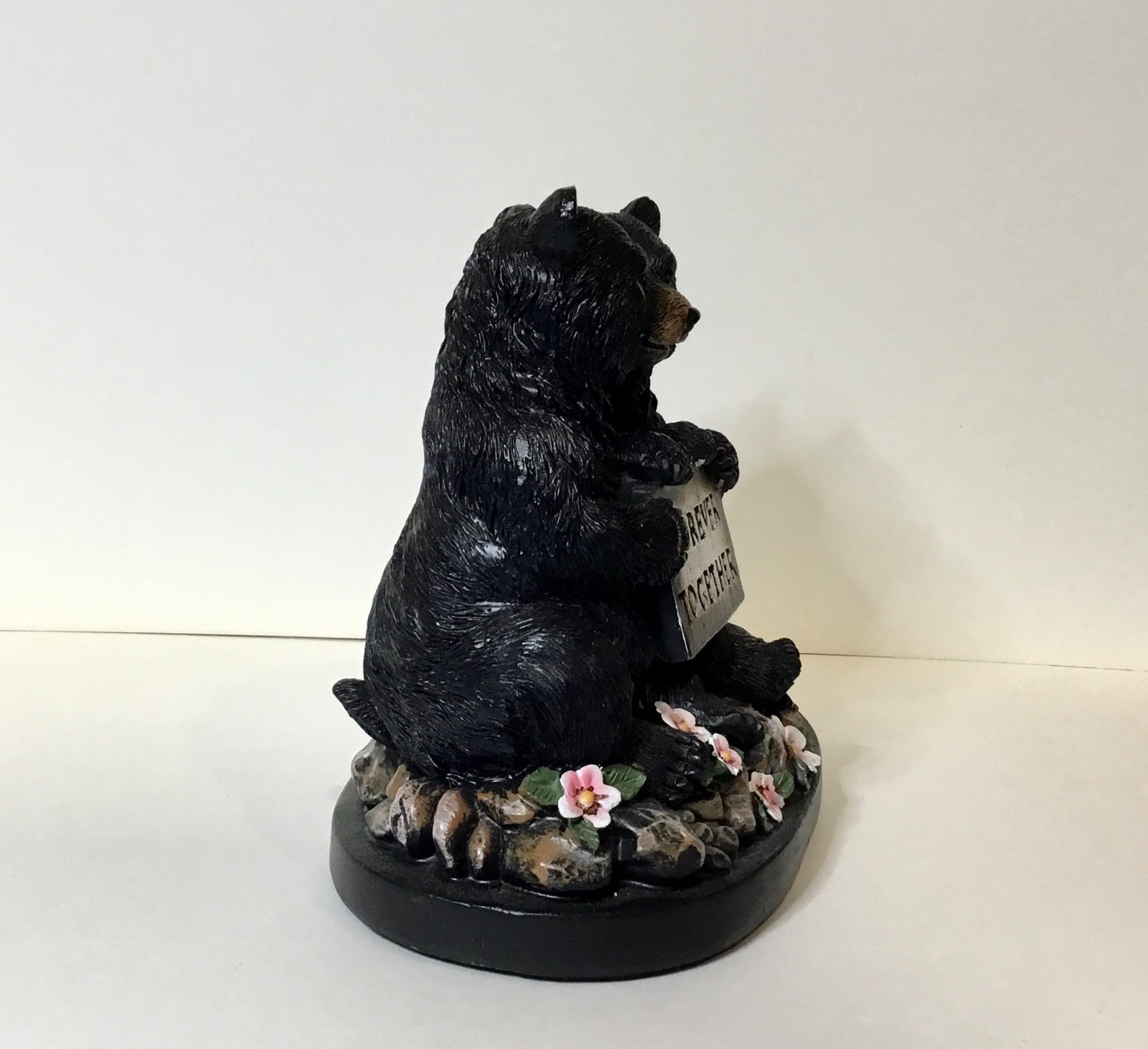 Black Bears Forever Together Figurine Resin Cabin Home Accent Nice!