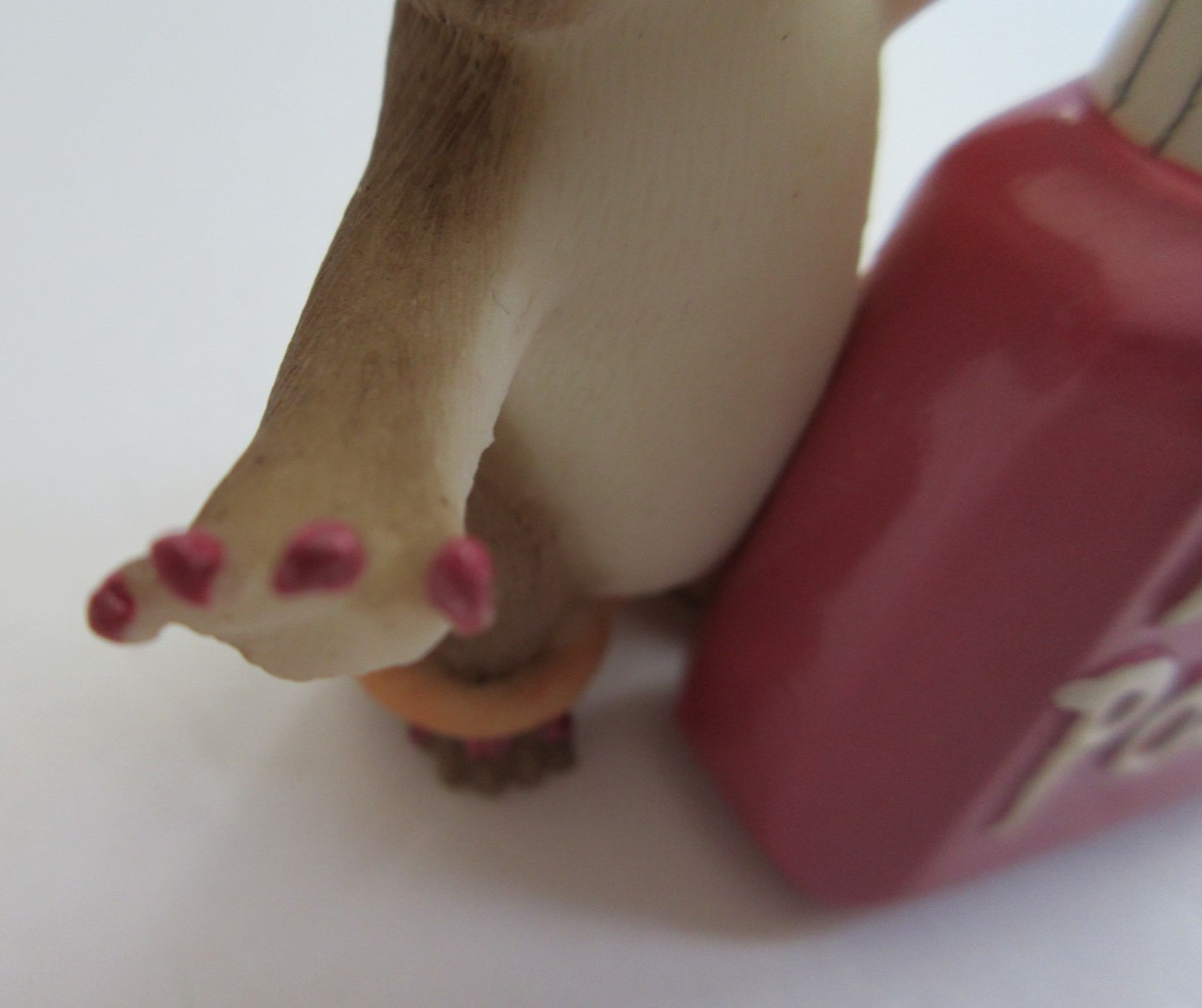 Charming Tails Mouse Figurine Pink Nail Polish Enesco Stone Resin Hand Painted