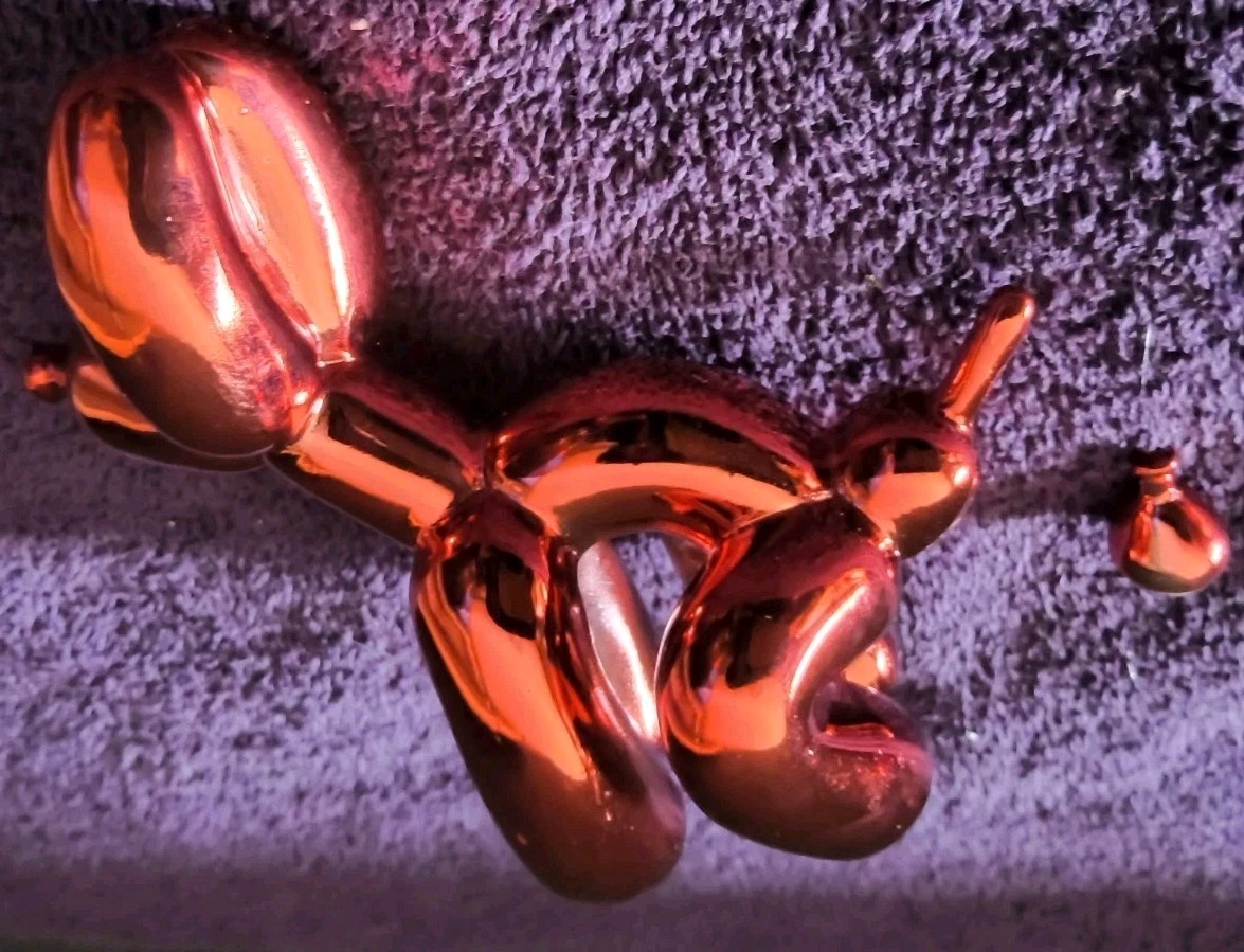 Glossy Metallic Ruby Red Ballon Dog Pooping Sculpture Home,Offce,Gardens ☃️