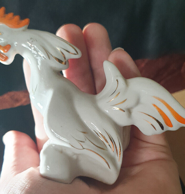 Vintage Latvia RPR porcelain figurine Rooster decorative USSR Riga RPF PFF
