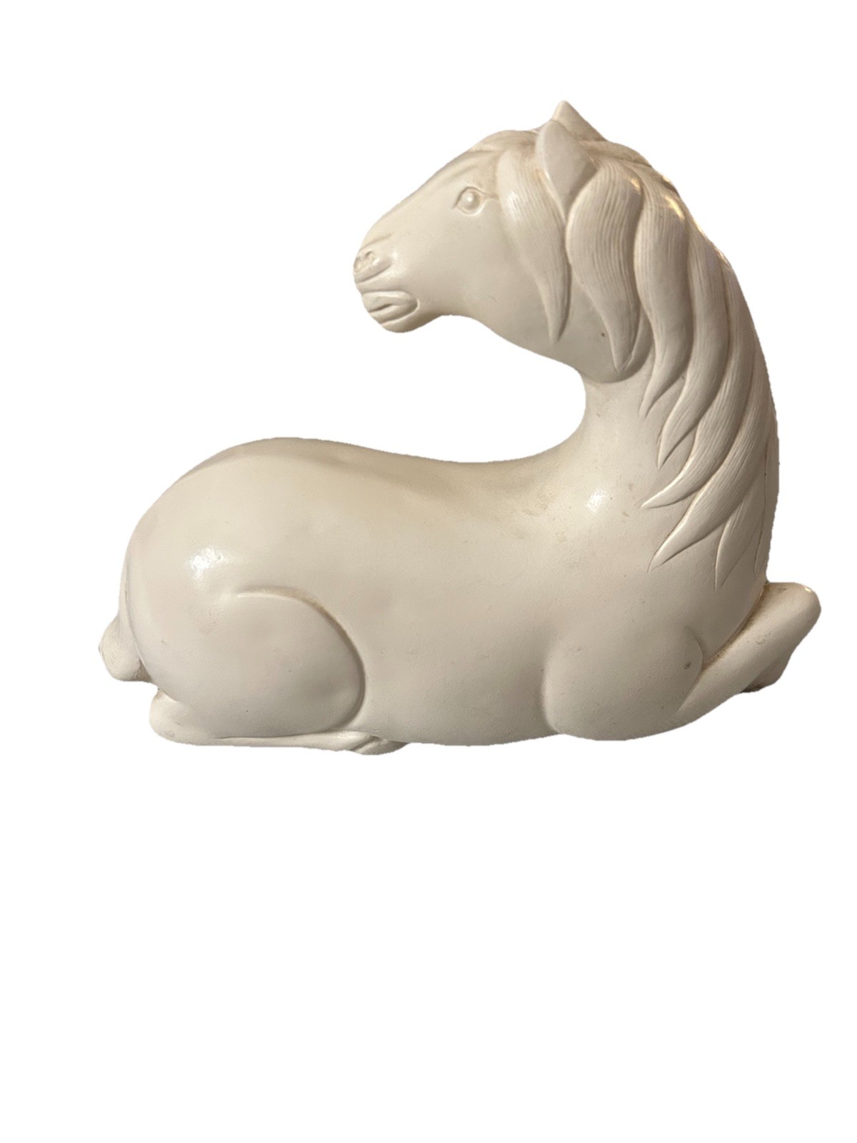MCM Reclining White Horse Statue – Alva Studios / Austin Prod Style 1960s