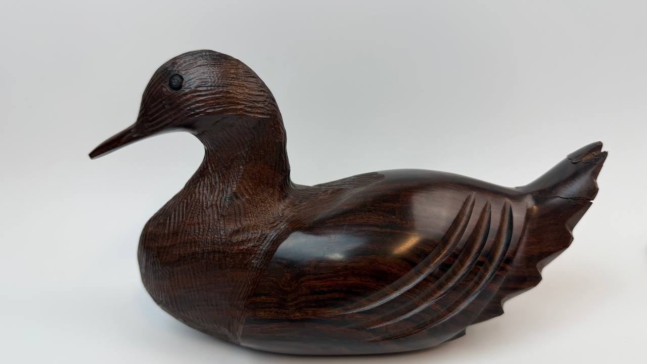 Ironwood Carved Duck Figurine Sonoran Desert Southwest Wood Sculpture 2 lb