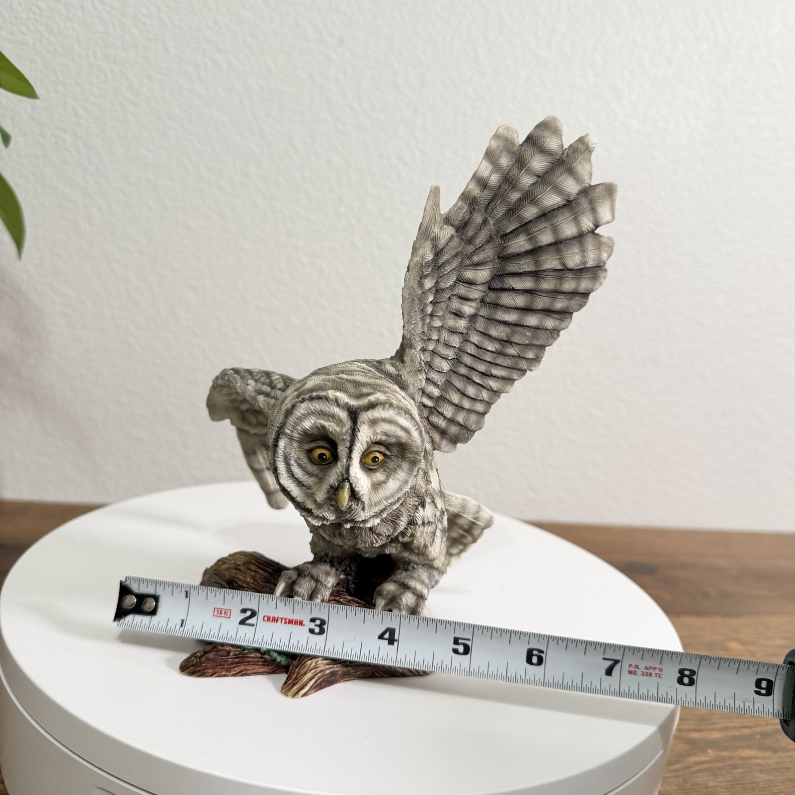 Hamilton Collection Barred Gray Owl Sculpture Figurine 1995 Vintage