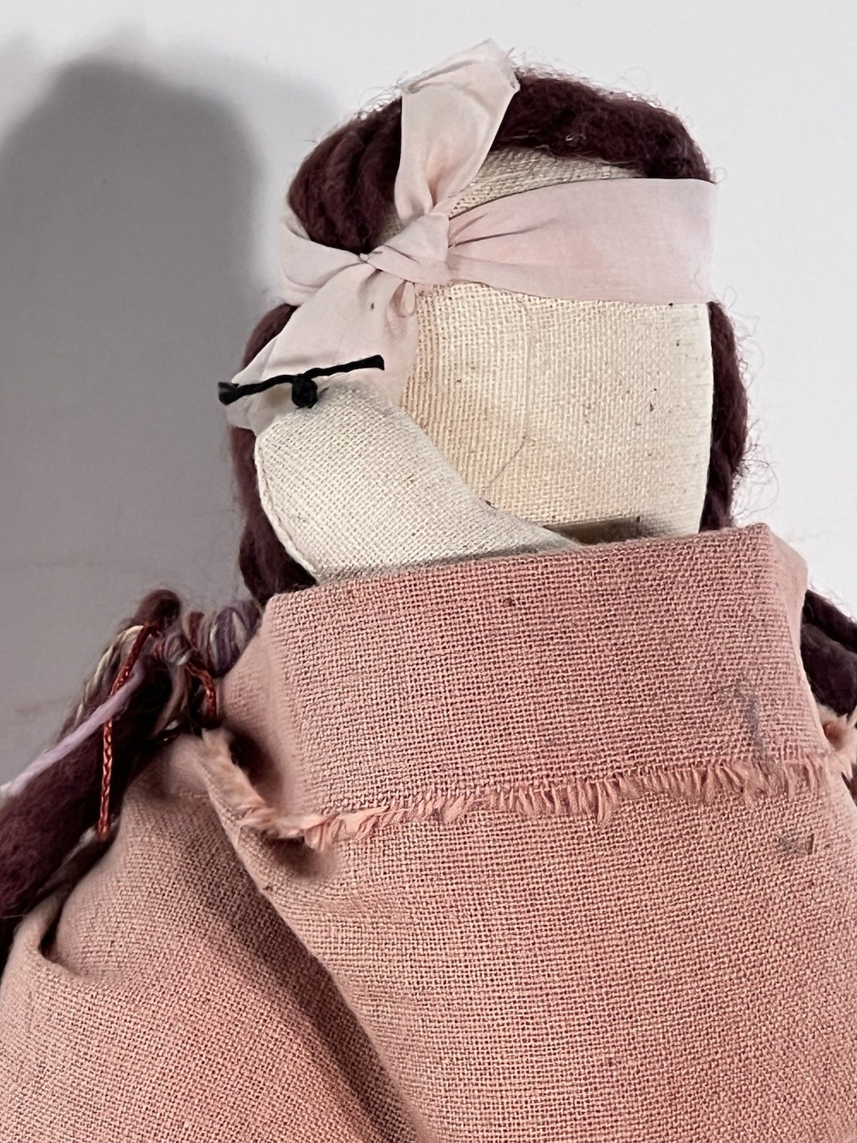 Mary L. Clovis Red Horse 16” Folk Art Flour Sack Doll Signed 1987 Handmade