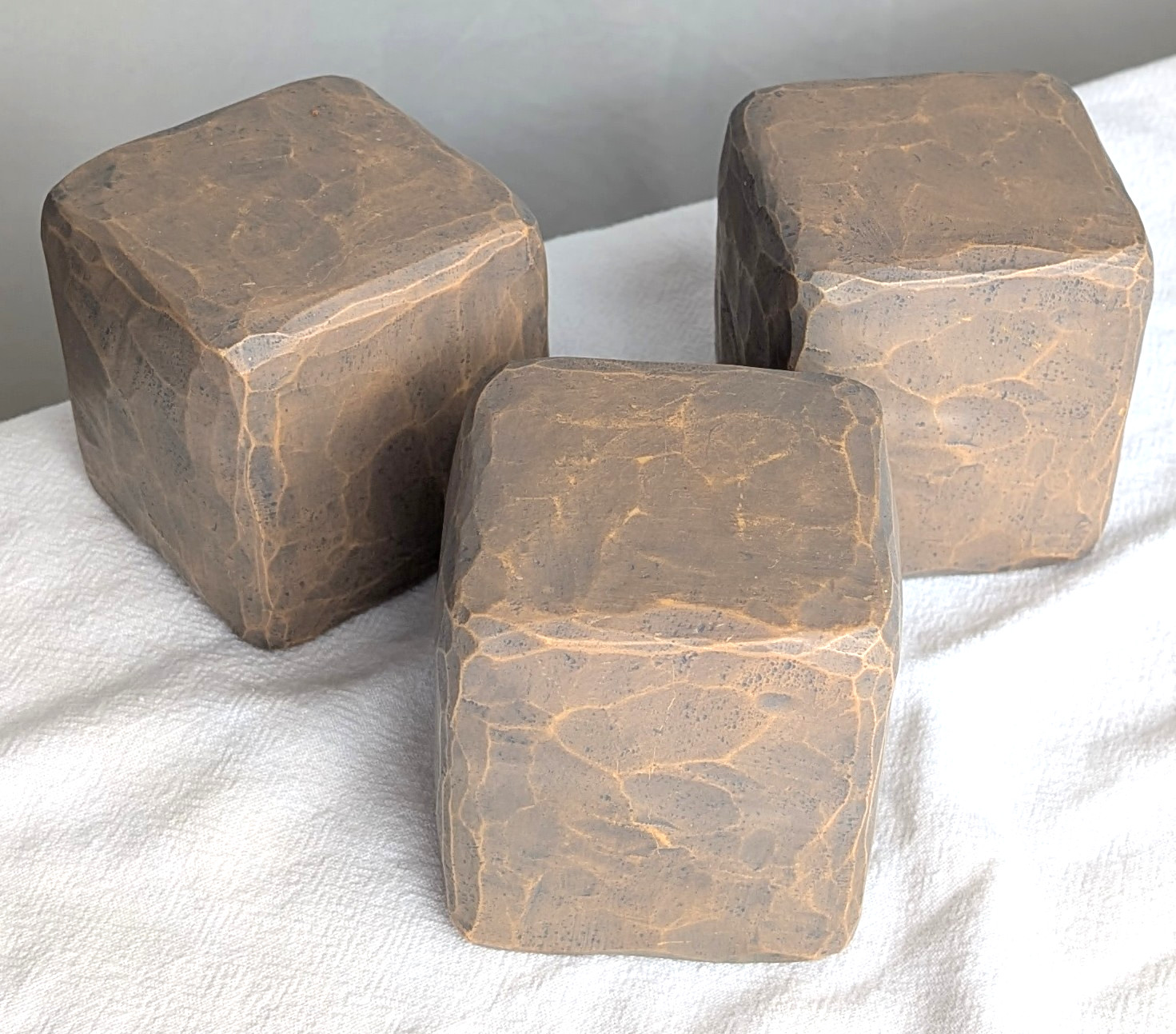 Vintage Willow Tree Pedestals Set Of 3 Stone Look Resin Square Blocks