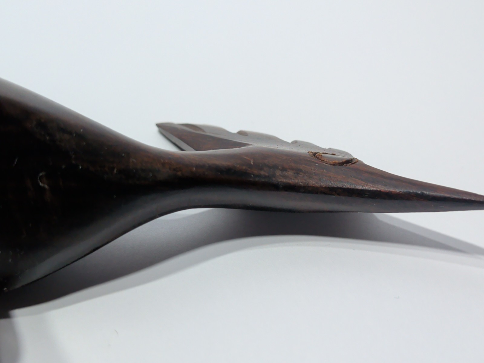 ✨VINTAGE✨ WOOD ROAD RUNNER Hand Carved 8”x3”x1¾” Hard Wood Folk Art Carving