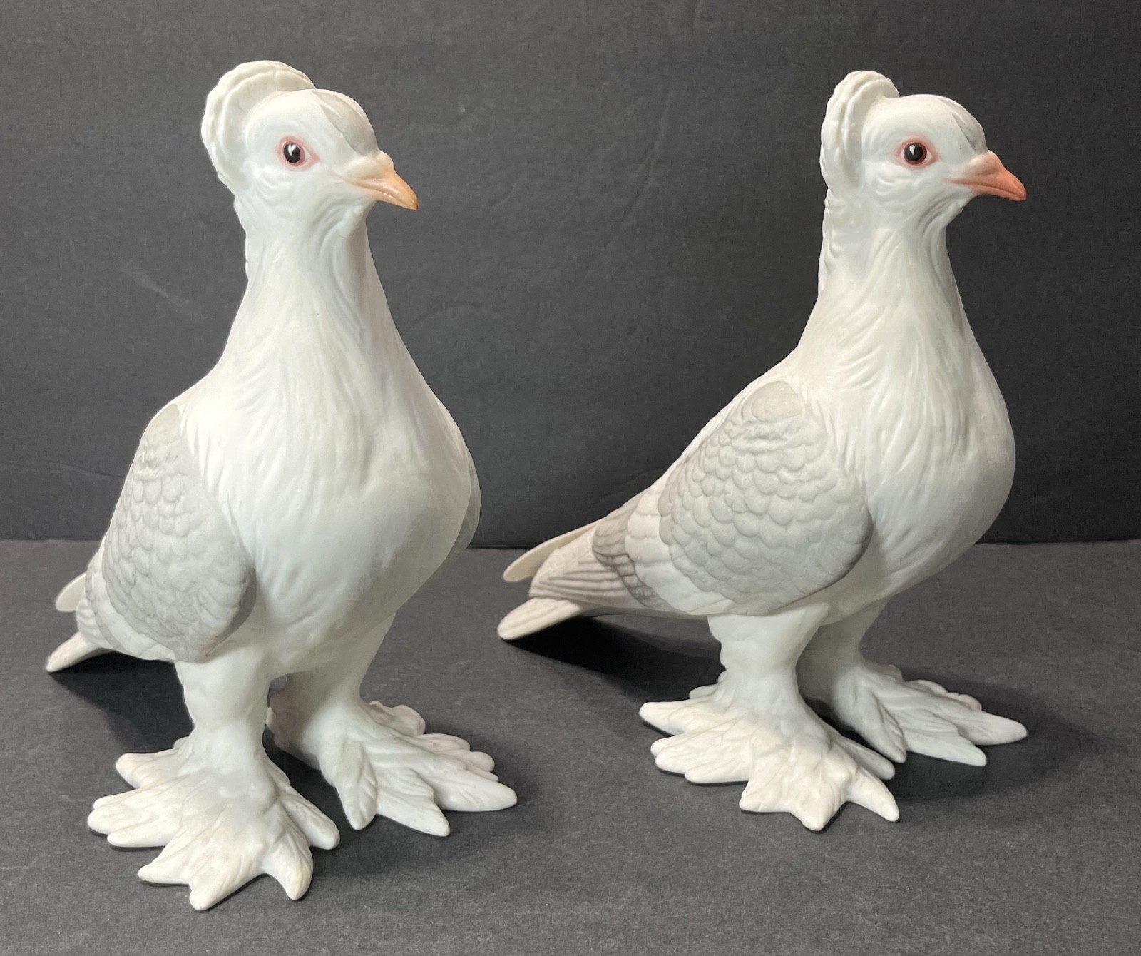 Set of Boehm 8½” Tall Porcelain Tumbler Pigeons Birds 416