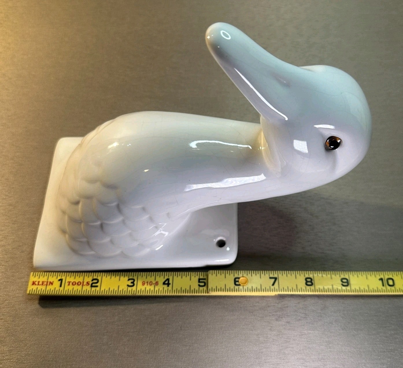 Vtg Ceramic Duck Goose Head Wall Hook Plaque Farmhouse Kitchen Decor 1970s