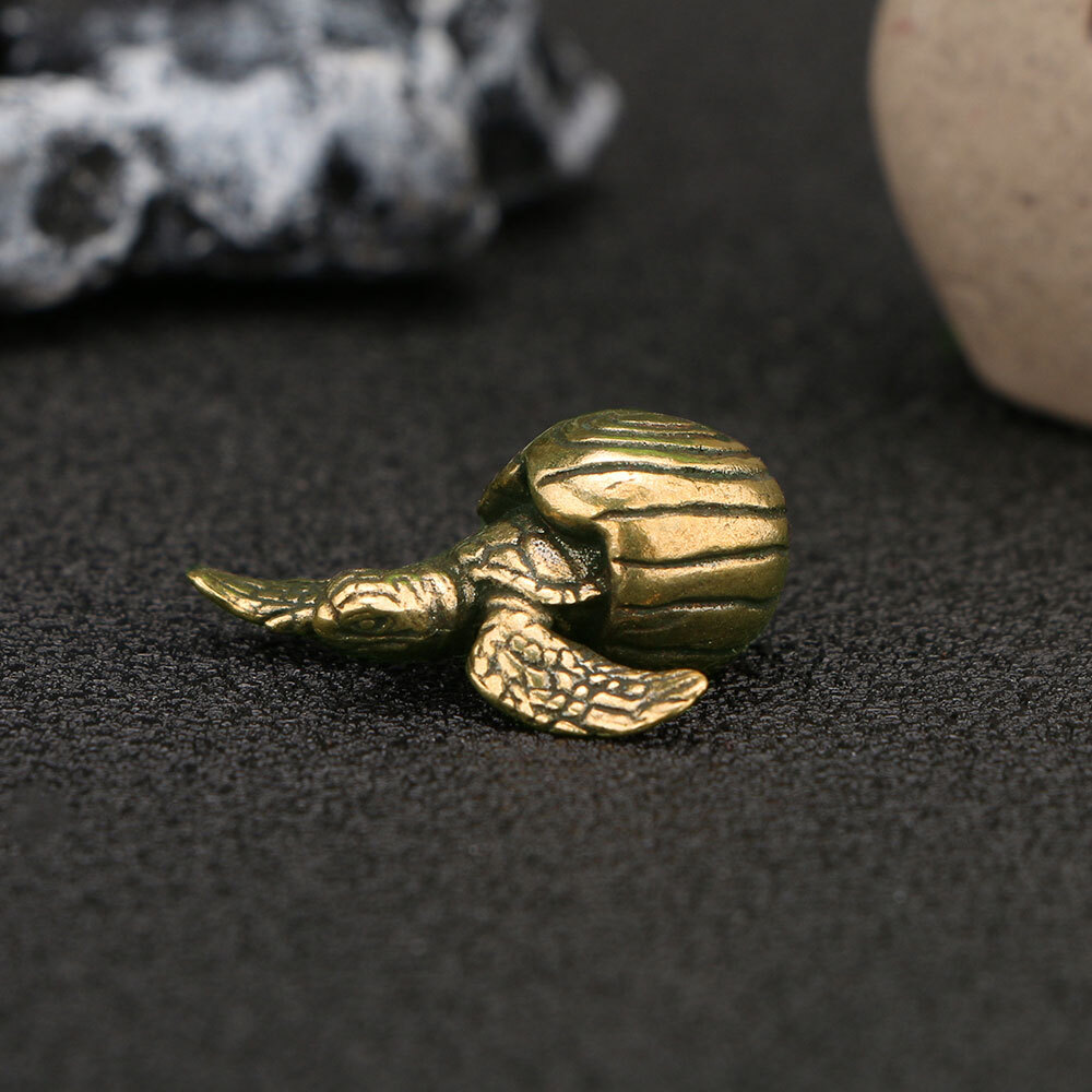 Solid Brass Small Turtle Figurines Statue Home Ornaments Animal Figurines Decor