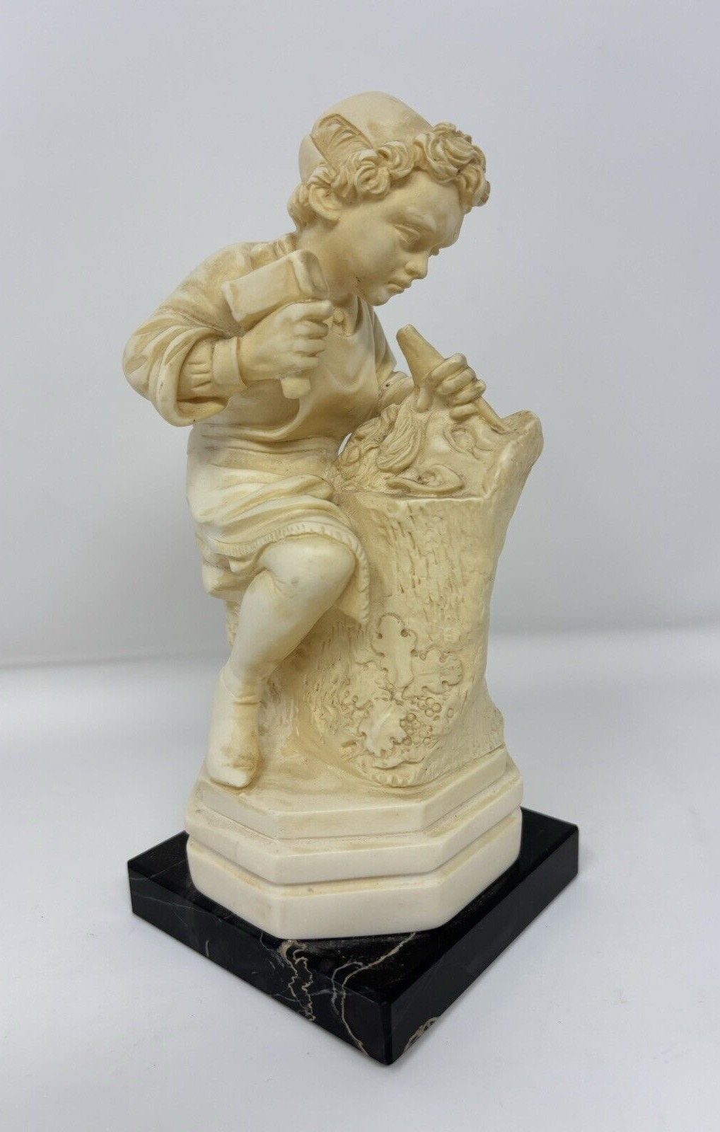 Vintage Sculptor G Ruggeri Made Italy Sculpture Figurine 7.5” Michelangelo Boy