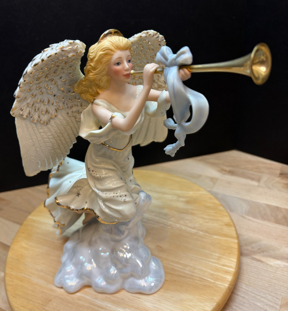 Lenox Millennium Herald Angel 12″ LIMITED EDITION Figurine 24K Gold Excellent